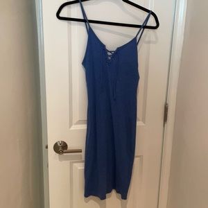 Top Shop Blue Ribbed Dress